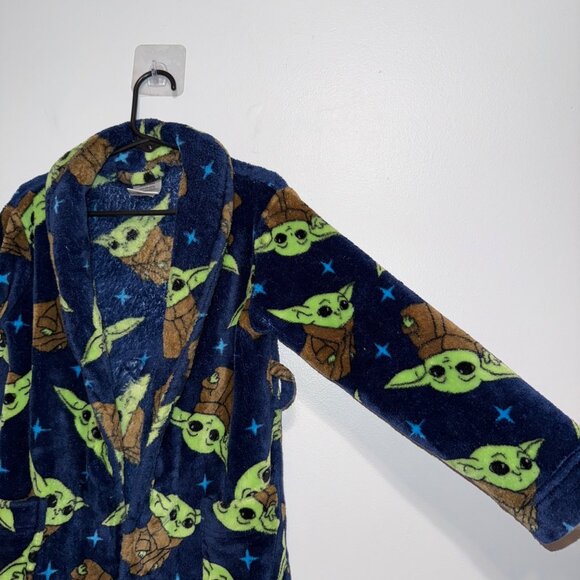 Star Wars Kids Bathrobe Grogu Baby Yoda Design  Size 4/5 Blue/Brown - Picture 3 of 7